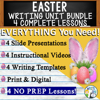Preview of Easter - 4 Essay Writing Prompts, Graphic Organizers,  Rubrics,  Templates