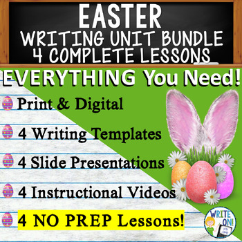 Preview of Easter Writing Unit - 4 Essay Activities, Graphic Organizers, Rubrics, Quizzes