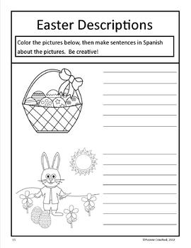 spanish easter activities kindergarten worksheets