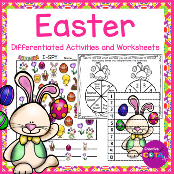 Preview of Occupational Therapy Easter Literacy Math & Writing Worksheets & Activities