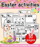 Easter activities Kindergarten Literacy & Math Worksheets NO PREP