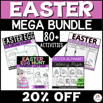 Preview of Easter activities  & coloring pages Bundle (Kindergarten Spring Activities)