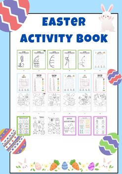 Preview of Easter activity book and coloring book for kindergarden