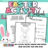 Easter activity workbook for kindergartners with coloring,