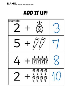 Preview of Easter - addition to 10 - Add it up!