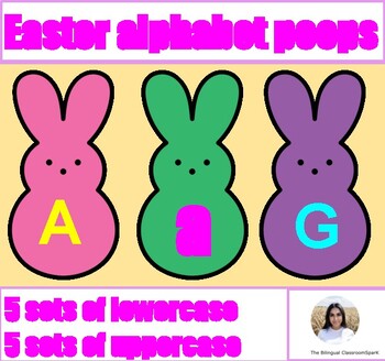 Preview of Easter alphabet Peeps (Matching uppercase to lowercase letters)