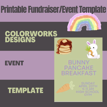 Preview of Easter Event Template PDF| Bunny Event Editable PDF