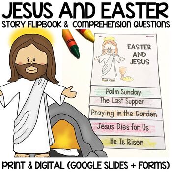 Preview of Easter and Jesus | Story Flipbook and Comprehension Questions | Print & Digital
