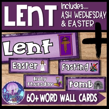 Preview of Easter and Lent Word Wall {60+ cards}