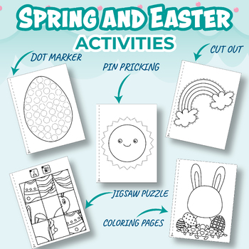 Preview of Easter and Spring Activity worksheets. Fun and Educational Activities for Kids.