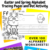 Easter and Spring Alphabet Dot Marker and Tracing Activity Pages