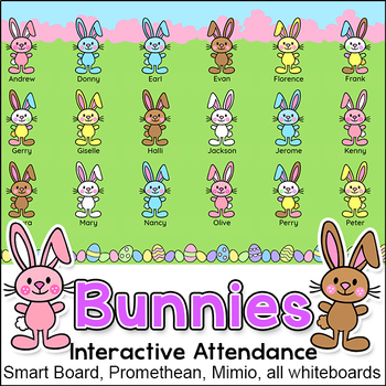 Preview of Easter Bunny Attendance for Interactive Whiteboards - April Activity