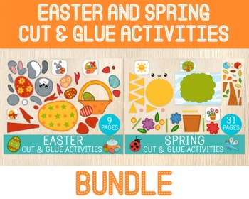 Preview of Easter and Spring Cut & Glue Activities, Scissor Skills, Cutting Practice, Fun!