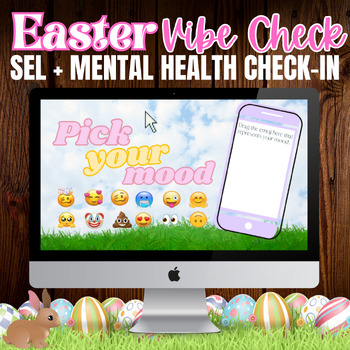 Preview of Easter and Spring SEL Check In Activity for Middle & High School | Vibe Check