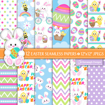 Preview of Easter bunny digital papers, Easter patterns, Easter (P38)