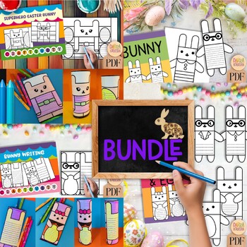 Preview of Easter craft activity and writing templates bundle - Bunny and Egg