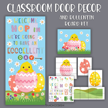 Preview of Easter day Classroom Door Decor and Bulletin Board kits Print Collaborative
