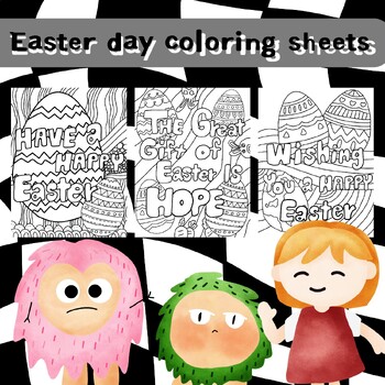 Preview of Easter day coloring sheets