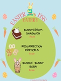 Easter Egg Cafe Dramatic Play Menu and Food