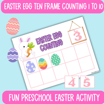 Preview of Easter egg Counting 1 to 10, Preschool easter counting activity, easter activity