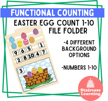 Preview of Easter egg count 1-10 file folder