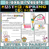 Easter egg hunt parent letter|Spring Party |EDITABLE Templ