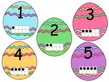 Preview of Easter egg themed numbers to 20 ten frame match up