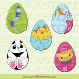 Easter eggs animals for coloring
