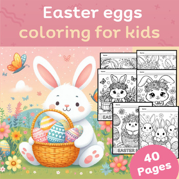 Preview of Easter eggs coloring for kids (40 Pages)