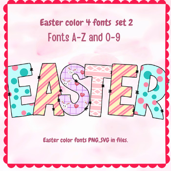 Preview of Easter fonts alphabet PNG SVG A-Z and 0-9 set 2.