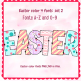 Easter fonts alphabet PNG SVG A-Z and 0-9 set 2.
