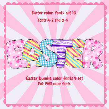 Preview of Easter fonts alphabet PNG SVG A-Z and 0-9 set 10.