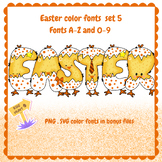 Easter fonts alphabet PNG SVG A-Z and 0-9 set 5.