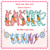Easter fonts alphabet PNG SVG A-Z and 0-9 set 8.