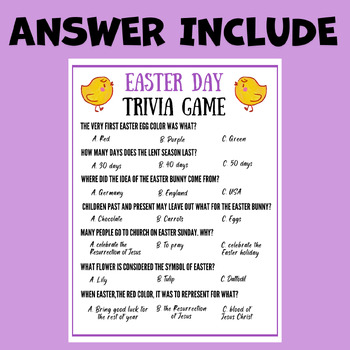 Preview of Easter holy week Activities Trivia riddle Game Unit plans lesson Early finishers
