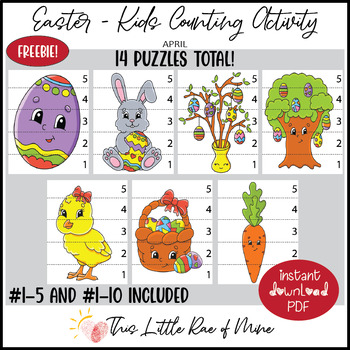 Preview of Easter number sequence puzzle - printable number activity - math - Preschool