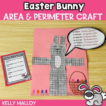 Preview of 3rd 4th Grade Easter Activity Bunny Rabbit Craft Area and Perimeter Project 