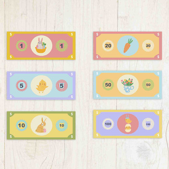 Easter play money_5.5x2.25 by Kim Allen | Teachers Pay Teachers