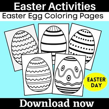 Easter season Activities 2023 -Easter egg coloring pages | TPT