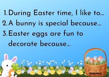 Preview of Free Easter morning sentence starters