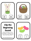 Easter Themed Beginning Sounds Clip It Cards Printable Pre