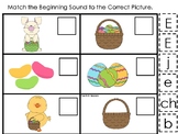 Easter Themed Match the Beginning Sound Printable Preschool Game.