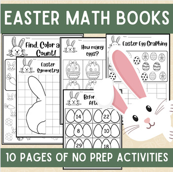 Preview of Easter/Spring themed no prep Math worksheet booklets! Kindergarten and 1st Grade