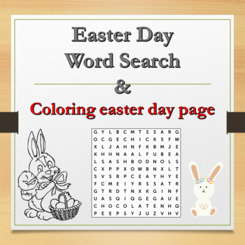 Preview of Easter word Easter Word Search ( include easter day coloring page)