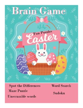 Preview of EasterBrain Game: Word search , Unscramble, Maze , Spot the difference & Sudoku