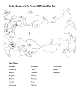 Preview of Eastern Europe, Russia, and Central Asia Map Quiz
