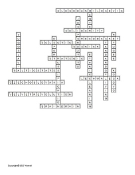 Eastern Europe Vocabulary Crossword for Middle School Geography TpT