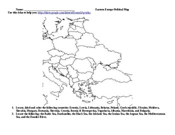 blank political map of eastern europe