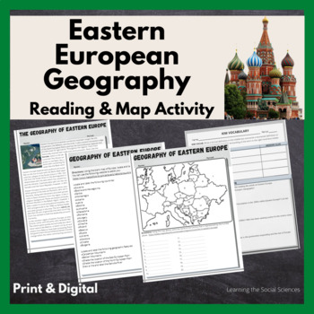 Preview of Eastern European Geography Reading and Map Activity: Print and Digital