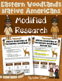 Eastern Woodlands Native American Modified Research Activity